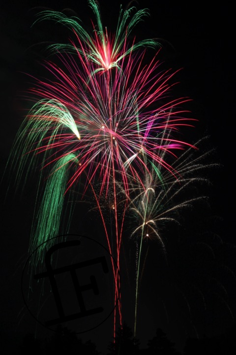 many fireworks taken in long exposure.